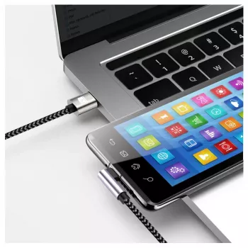 Techly ICOC MU2CC9-020-AL USB-kabel USB 2.0 2 m USB C grijs, zwart