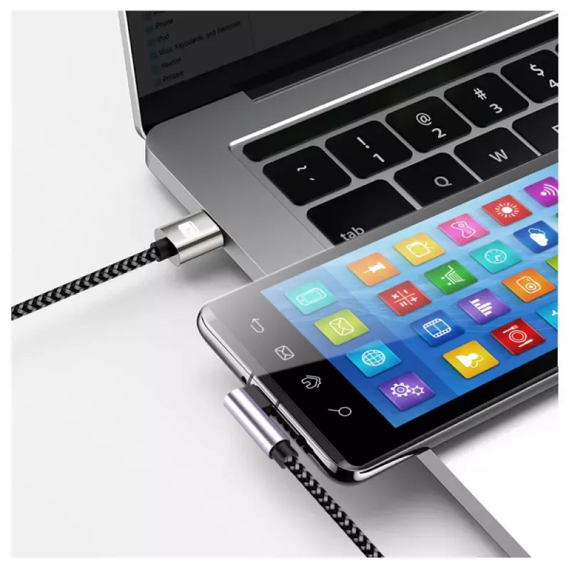 Techly ICOC MU2CC9-020-AL USB-kabel USB 2.0 2 m USB C grijs, zwart