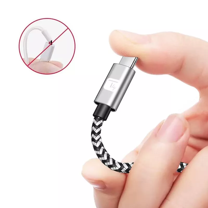 Techly ICOC MU2CC9-020-AL USB-kabel USB 2.0 2 m USB C grijs, zwart