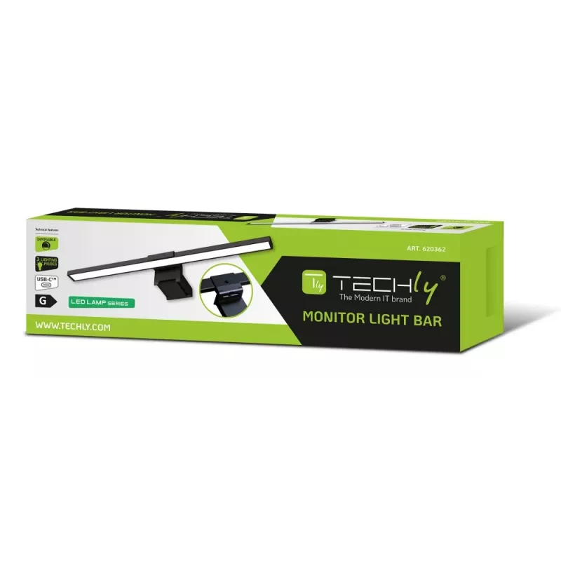Techly I-LAMP-DSK11 monitorlamp zwart 66 250 lm
