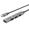 Techly IUSB32-HUB4C-3U2SLS Laptop-dockingstation/poortreplicator Bedraad USB 3.2 Gen 1 (3.1 Gen 1) Type-C Grijs