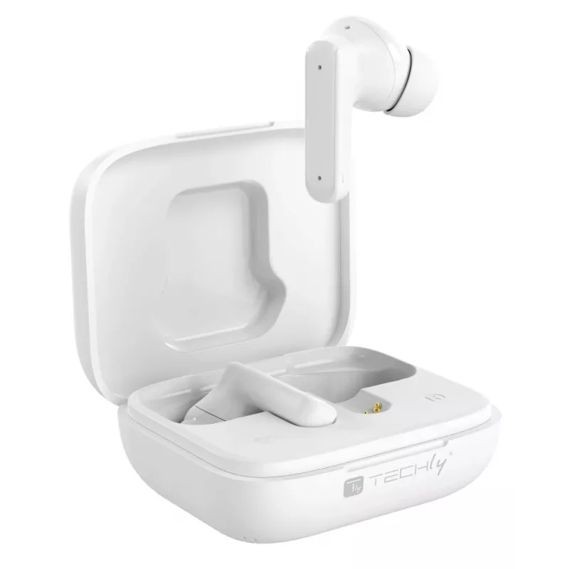 Techly ICC SB-BLT08W Koptelefoon/headset True Wireless Stereo (TWS) In-ear Gesprekken/muziek Bluetooth Wit