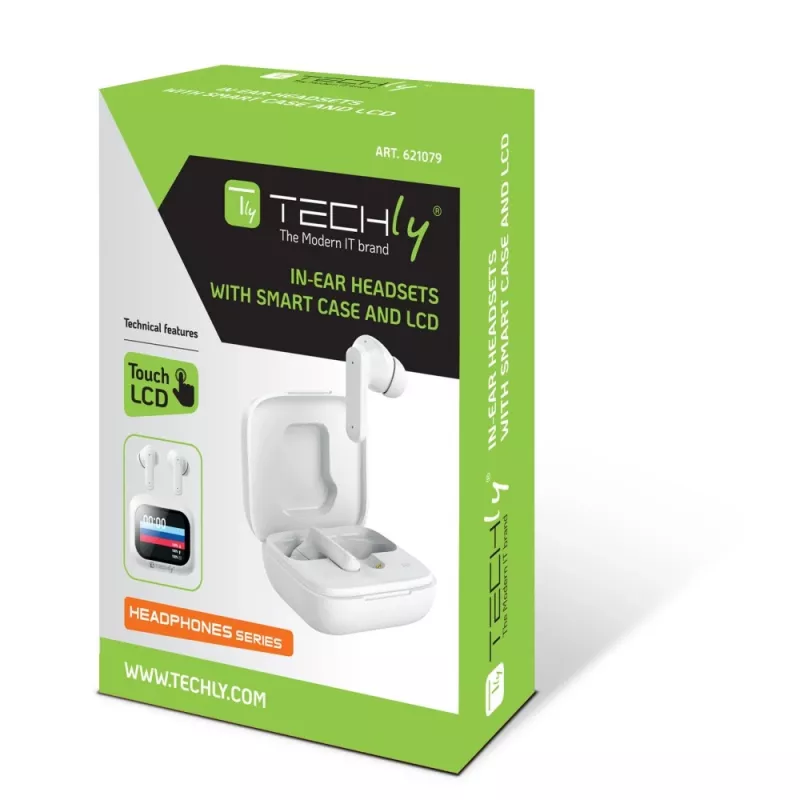 Techly ICC SB-BLT08W Koptelefoon/headset True Wireless Stereo (TWS) In-ear Gesprekken/muziek Bluetooth Wit