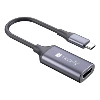 Techly I-USB-VIDEO-C4K Videokabel-adapter HDMI Type-A (standaard) USB Type-C zilver