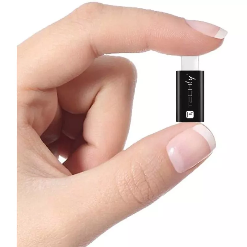 Techly IADAP USBC-MBKT Kabel-gender-changer Micro-USB zwart