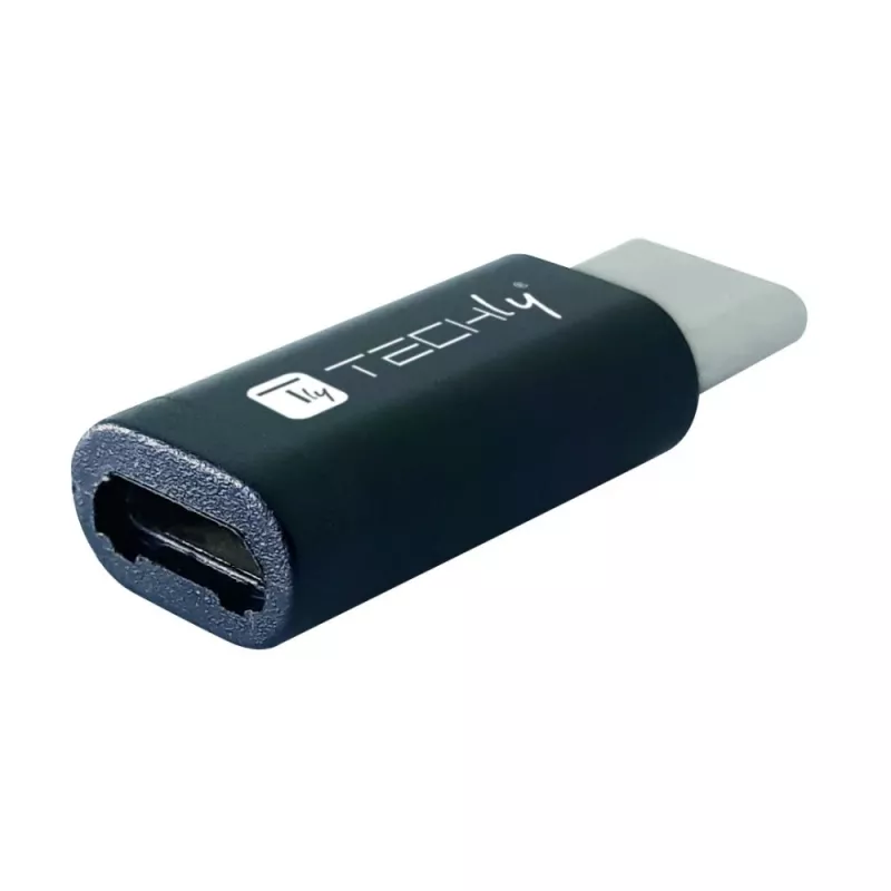 Techly IADAP USBC-MBKT Kabel-gender-changer Micro-USB zwart