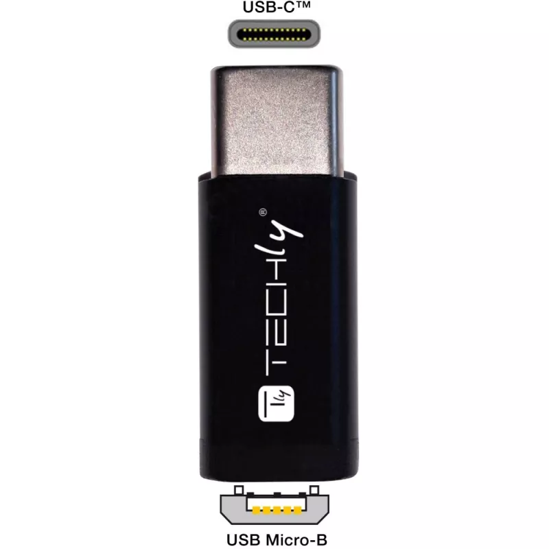 Techly IADAP USBC-MBKT Kabel-gender-changer Micro-USB zwart