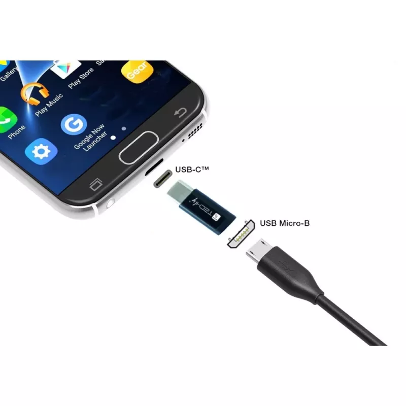 Techly IADAP USBC-MBKT Kabel-gender-changer Micro-USB zwart
