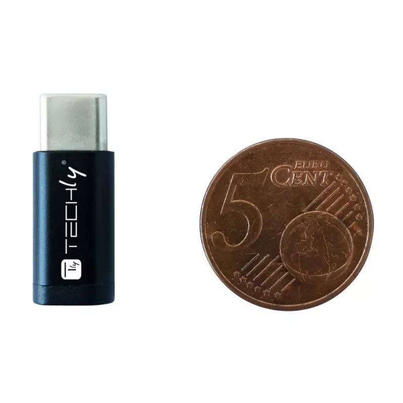 Techly IADAP USBC-MBKT Kabel-gender-changer Micro-USB zwart