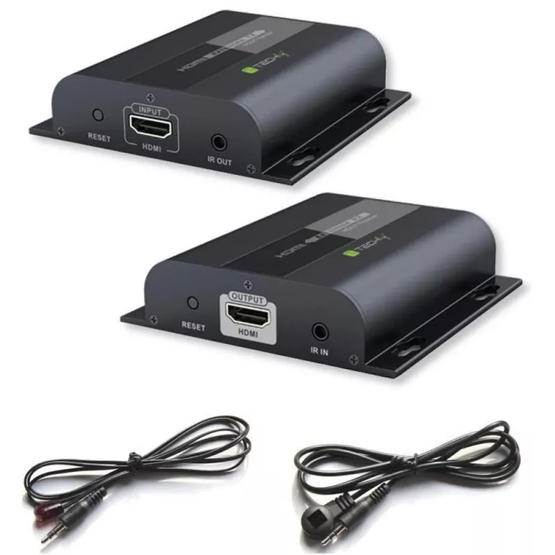 Techly Extra HDMI HDbitT IR-extender Ontvanger via 120 m Cat.6-kabel