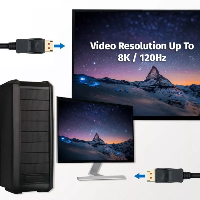 Techly ICOC DSP-A14-050NT DisplayPort-kabel 5 m Zwart