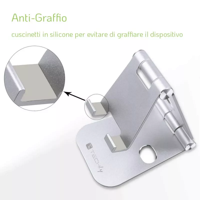 Techly I-SMART-STAND6 Houder Passieve houder Mobiele telefoon/smartphone Zilver