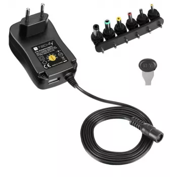 Techly IPW-NTS1000G2 Voeding/omvormer Binnen 12 W Zwart