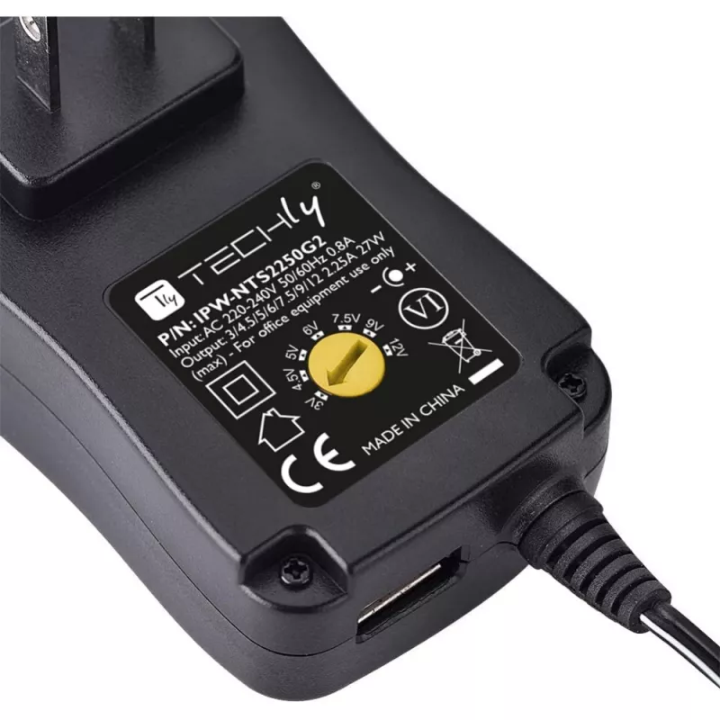 Techly IPW-NTS2250G2 Voeding/omvormer Binnen 27 W Zwart