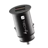 Techly Mini autolader 2 poorten USB-A Quick Charge 3.0 36W in Zwart Metaal