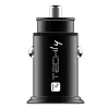 Techly Mini autolader 2 poorten USB-A Quick Charge 3.0 36W in Zwart Metaal