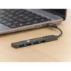 Techly IUSB32-HUB4A-4U3SL Laptop-dockingstation/poortreplicator Bedraad USB 3.2 Gen 1 (3.1 Gen 1) Type-A Grijs