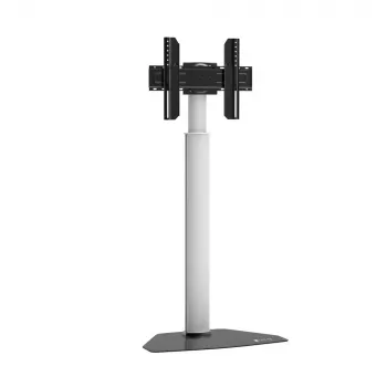 Techly Vloerstandaard voor televisies van 32 inch tot 65 inch, 165,1 cm (65 inch), 400 x 200 mm, 600 x 400 mm, 90°, Aluminium, Zwart, Zilver