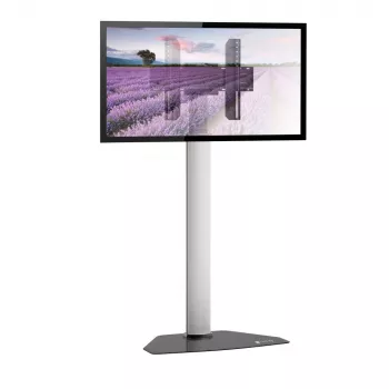 Techly Vloerstandaard voor televisies van 32 inch tot 65 inch, 165,1 cm (65 inch), 400 x 200 mm, 600 x 400 mm, 90°, Aluminium, Zwart, Zilver