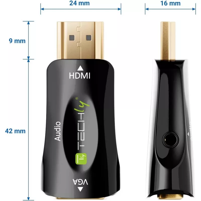 Techly IDATA HDMI-VGA2MABT2 Videosignaalconverter Passieve videoconverter 1920 x 1080 pixels