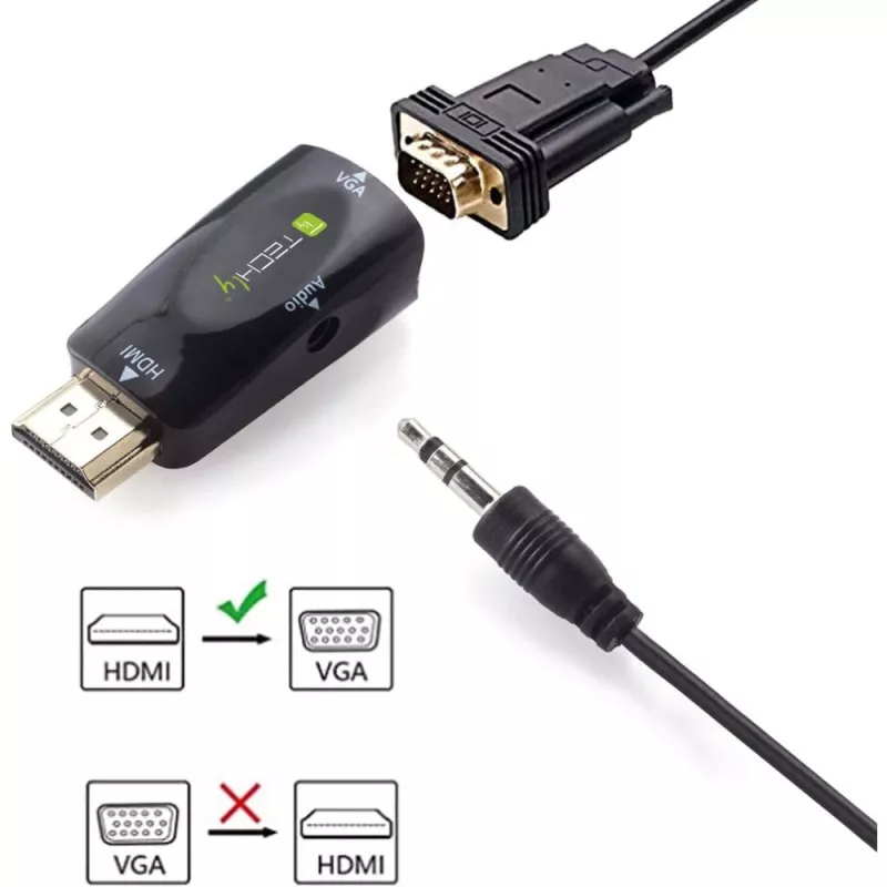 Techly IDATA HDMI-VGA2MABT2 Videosignaalconverter Passieve videoconverter 1920 x 1080 pixels
