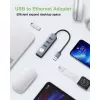 Techly IDATA USB-ETGIGA3AA Laptop-dock/poortreplicator Bedraad USB 3.2 Gen 1 (3.1 Gen 1) Type-A Zwart, Zilver