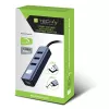 Techly IDATA USB-ETGIGA3CA Laptop-dock/poortreplicator bedraad USB 3.2 Gen 1 (3.1 Gen 1) Type-A + Type-C Zwart, Zilver