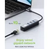 Techly IDATA USB-ETGIGA3CA Laptop-dock/poortreplicator bedraad USB 3.2 Gen 1 (3.1 Gen 1) Type-A + Type-C Zwart, Zilver