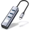 Techly IDATA USB-ETGIGA3CA Laptop-dock/poortreplicator bedraad USB 3.2 Gen 1 (3.1 Gen 1) Type-A + Type-C Zwart, Zilver