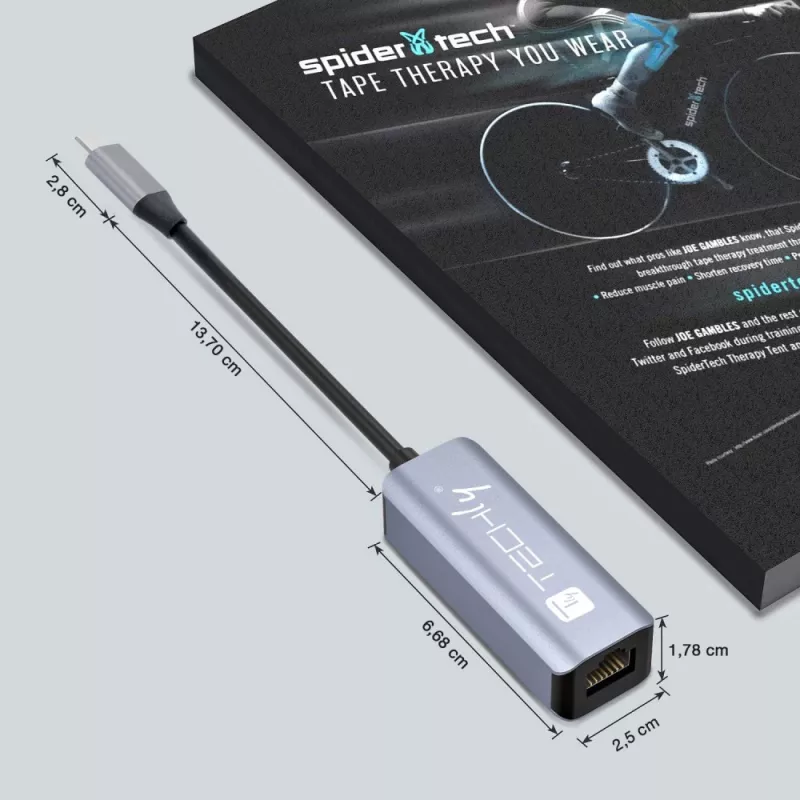 Techly IDATA USB-ETGIGA-CA Laptop-dockingstation/poortreplicator Bedraad USB 3.2 Gen 1 (3.1 Gen 1) Type-C Zwart, Zilver