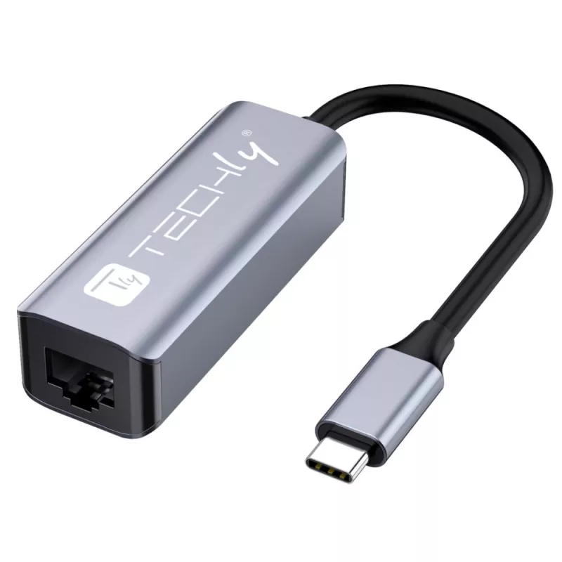 Techly IDATA USB-ETGIGA-CA Laptop-dockingstation/poortreplicator Bedraad USB 3.2 Gen 1 (3.1 Gen 1) Type-C Zwart, Zilver