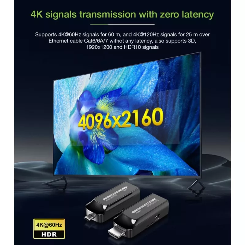 Techly IDATA EXT-600HC AV-extender AV-zender & -ontvanger Zwart
