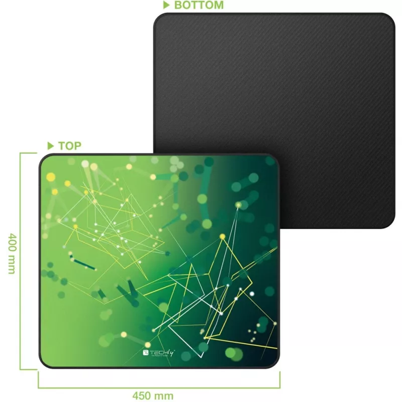 Techly ICA-MP GLASS1 Muispad Gaming-muispad Groen