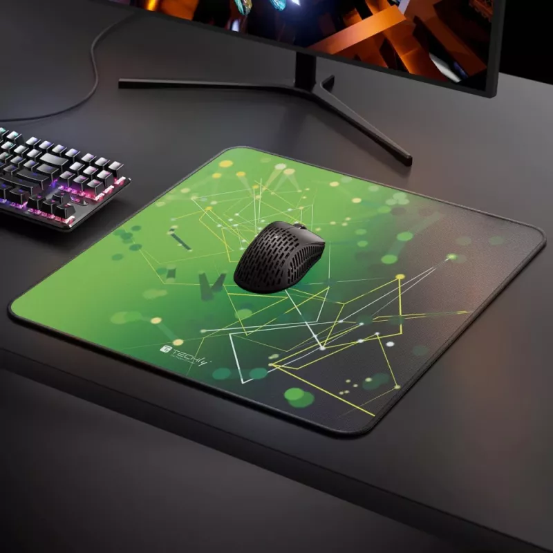 Techly ICA-MP GLASS1 Muispad Gaming-muispad Groen