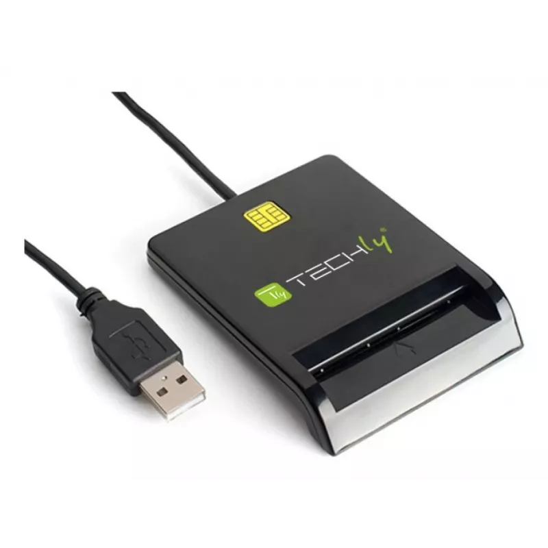 Techly I-CARD CAM-USB2TY2 Smartcard-lezer Binnen USB USB Type-A Zwart