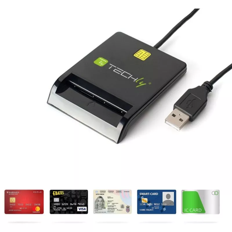 Techly I-CARD CAM-USB2TY2 Smartcard-lezer Binnen USB USB Type-A Zwart