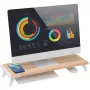 Techly ICA-MS 389 Monitorstandaard / voet Bureau Wit, Hout