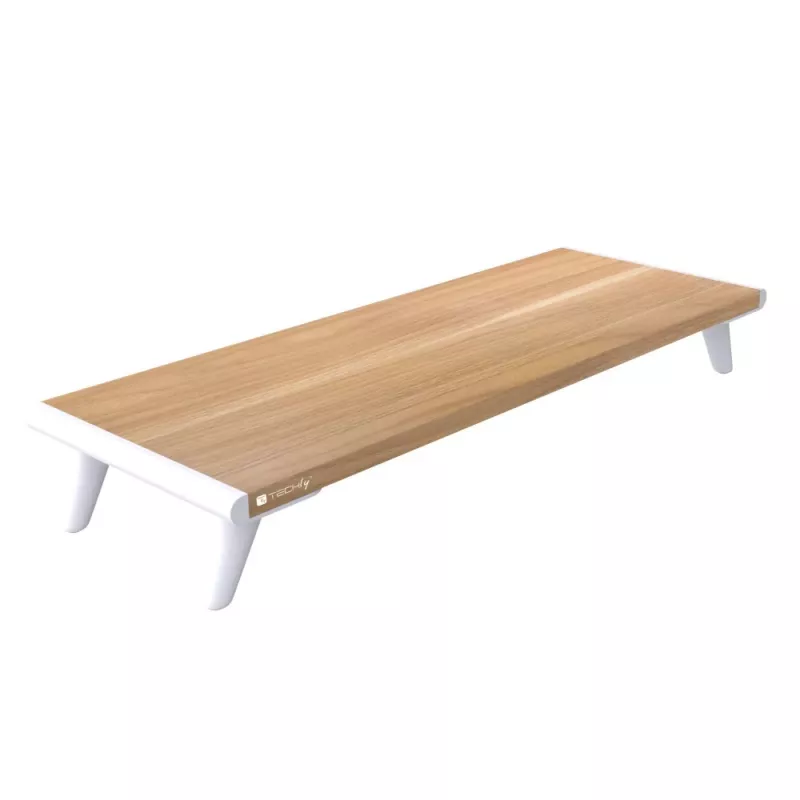 Techly ICA-MS 389 Monitorstandaard / voet Bureau Wit, Hout
