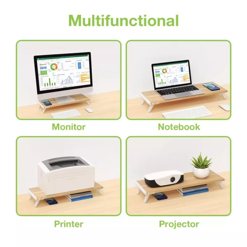 Techly ICA-MS 389 Monitorstandaard / voet Bureau Wit, Hout