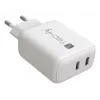 Techly IPW-USB-2C35W Oplader voor mobiele apparaten Laptop, Smartphone, Tablet Wit AC binnen Snel opladen
