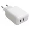 Techly IPW-USB-2C35W Oplader voor mobiele apparaten Laptop, Smartphone, Tablet Wit AC binnen Snel opladen