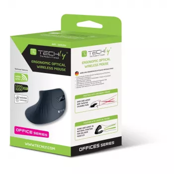 Techly IM 1100-VM-B Muis medisch rechtshandig RF draadloos optisch 3200 DPI