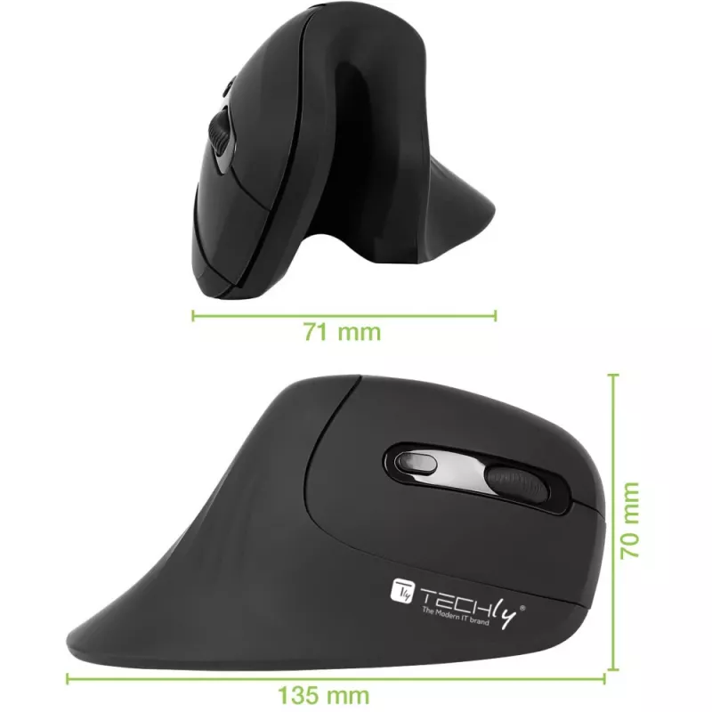 Techly IM 1100-VM-B Muis medisch rechtshandig RF draadloos optisch 3200 DPI