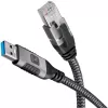 Techly ICOC-U3A-RJ45-030 USB 3.0 Type-A naar Gigabit Ethernet-adapterkabel, 3 m, zwart/zilver
