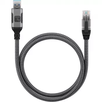 Techly ICOC U3A-RJ45-075 Netwerkkabel zilver, zwart 7,5 m Cat6 F/UTP (FTP)