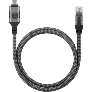 Techly ICOC U3C-RJ45-020 Netwerkkabel zilver, zwart 2 m Cat6 F/UTP (FTP)