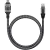 Techly ICOC-U3C-RJ45-050 USB 3.2 Type-C naar Gigabit Ethernet-adapterkabel, 5 m, zwart/zilver