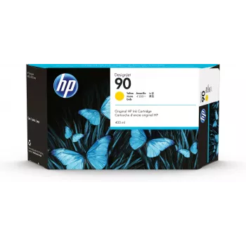 HP 90 400-ml geel DesignJet-inktcartridge, HP DesignJet 4000/4500 printerserie, thermische inkjetprint, geel, 203,2 mm, 63,5 mm, 120,7 mm
