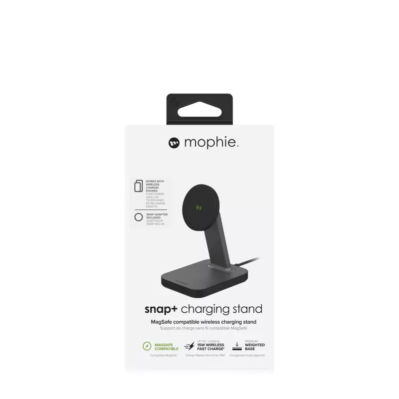 mophie UNV WRLS-snap+ stand-zwart-ROC-EU, binnen, AC, draadloos laden, zwart