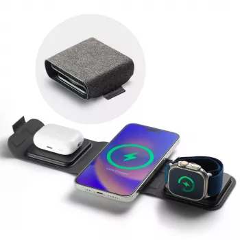 mophie 3-in-1 reisopladerset met MagSafe (2023), binnen, USB, draadloos laden, zwart
